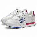 Zapatillas Tommy Hilfiger blancas con detalles azul y rosa talla 40 sobre fondo blanco