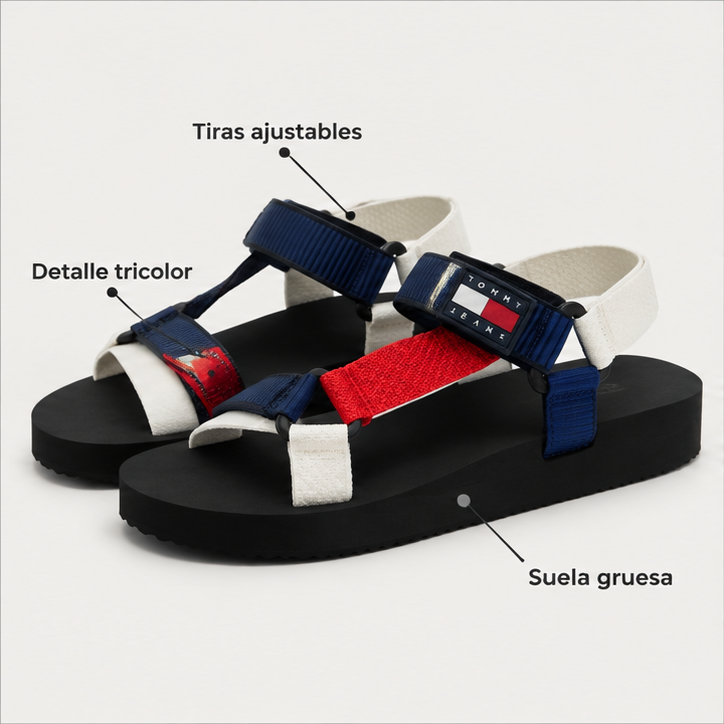 Características de las sandalias Tommy Jeans 16647 tricolor talla 42