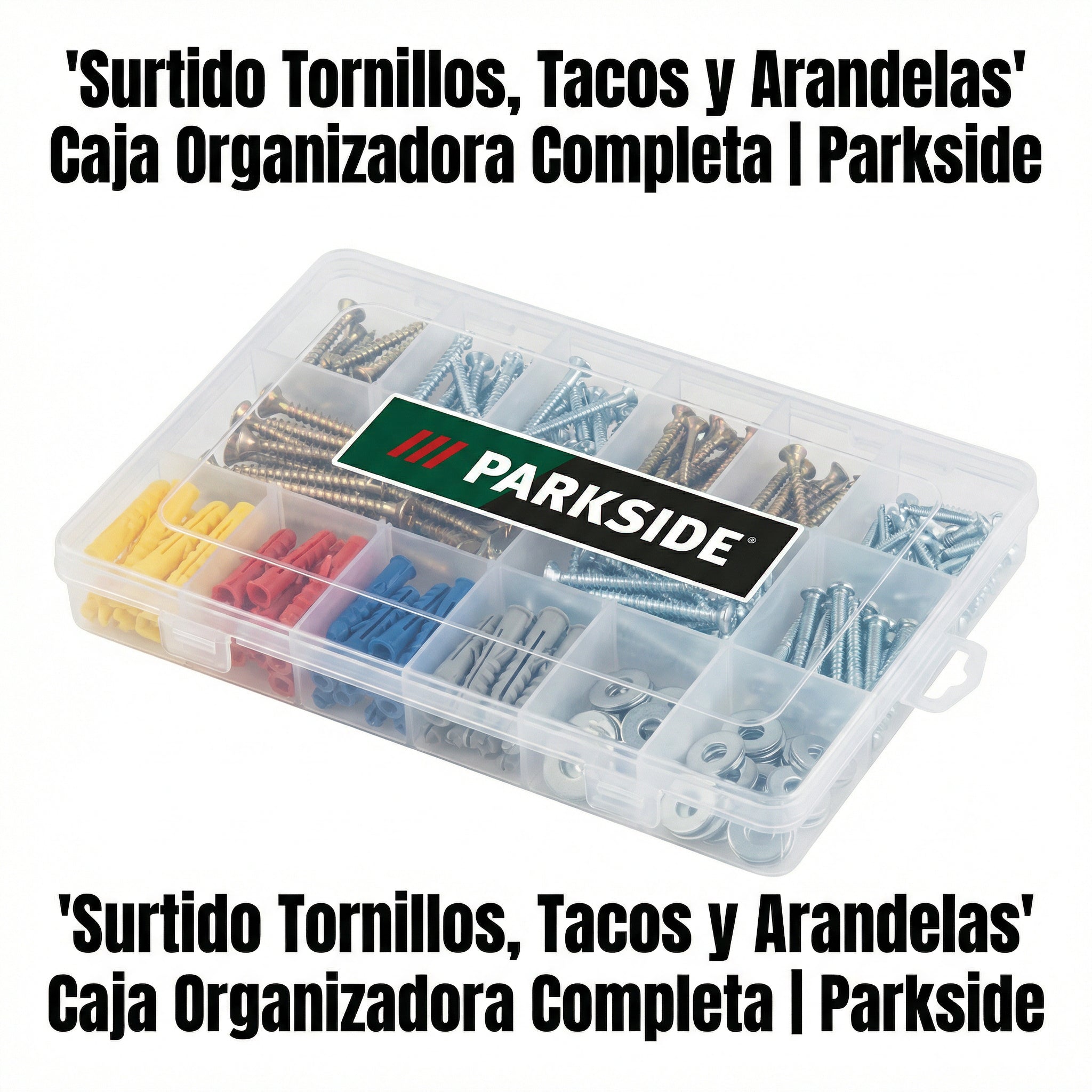 Surtido Tornillos, Tacos y Arandelas Caja Organizadora | Parkside