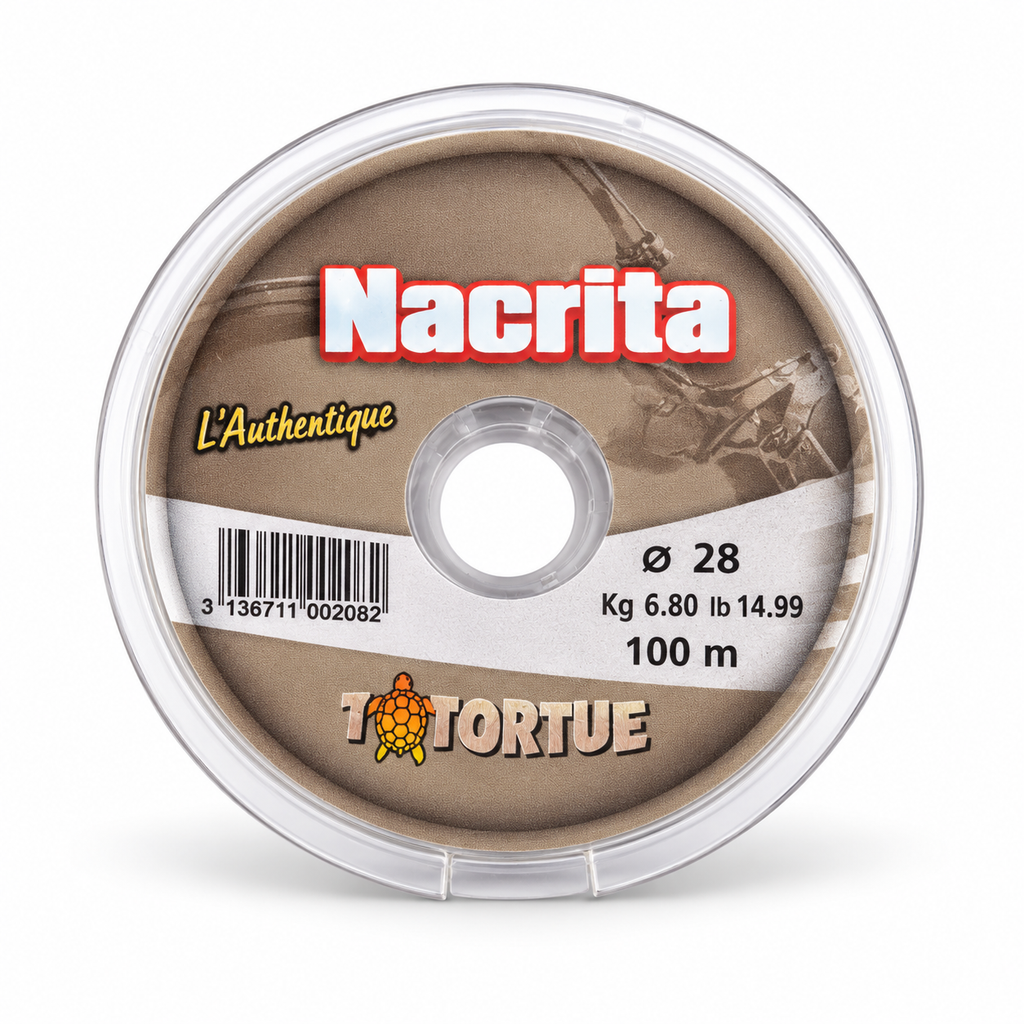 Tortue Nacrita L’Authentique 0,28 mm 100 m sobre fondo blanco