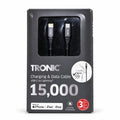 TRONIC Cable negro USB-C a Lightning en caja original