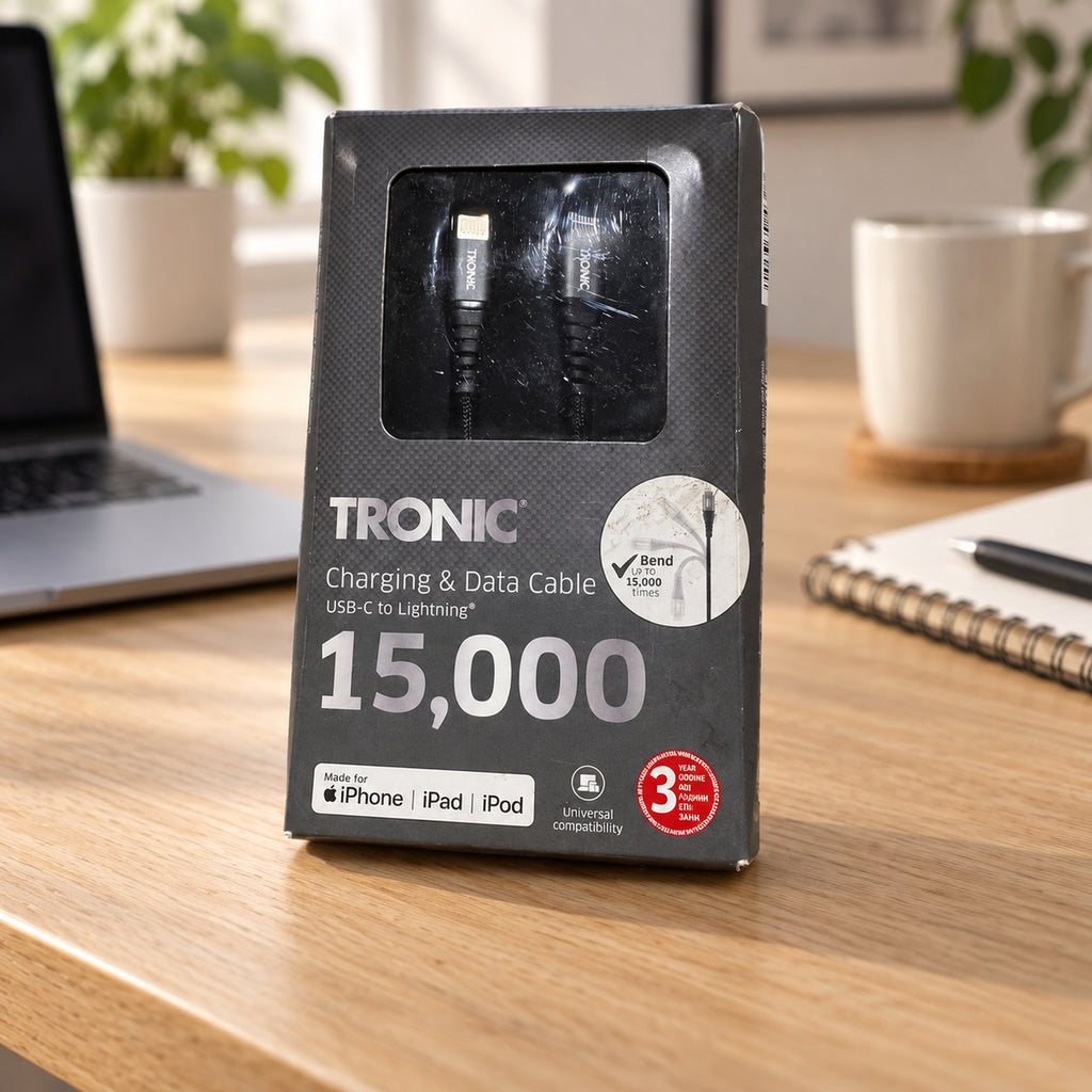 TRONIC Cable negro USB-C a Lightning en caja original