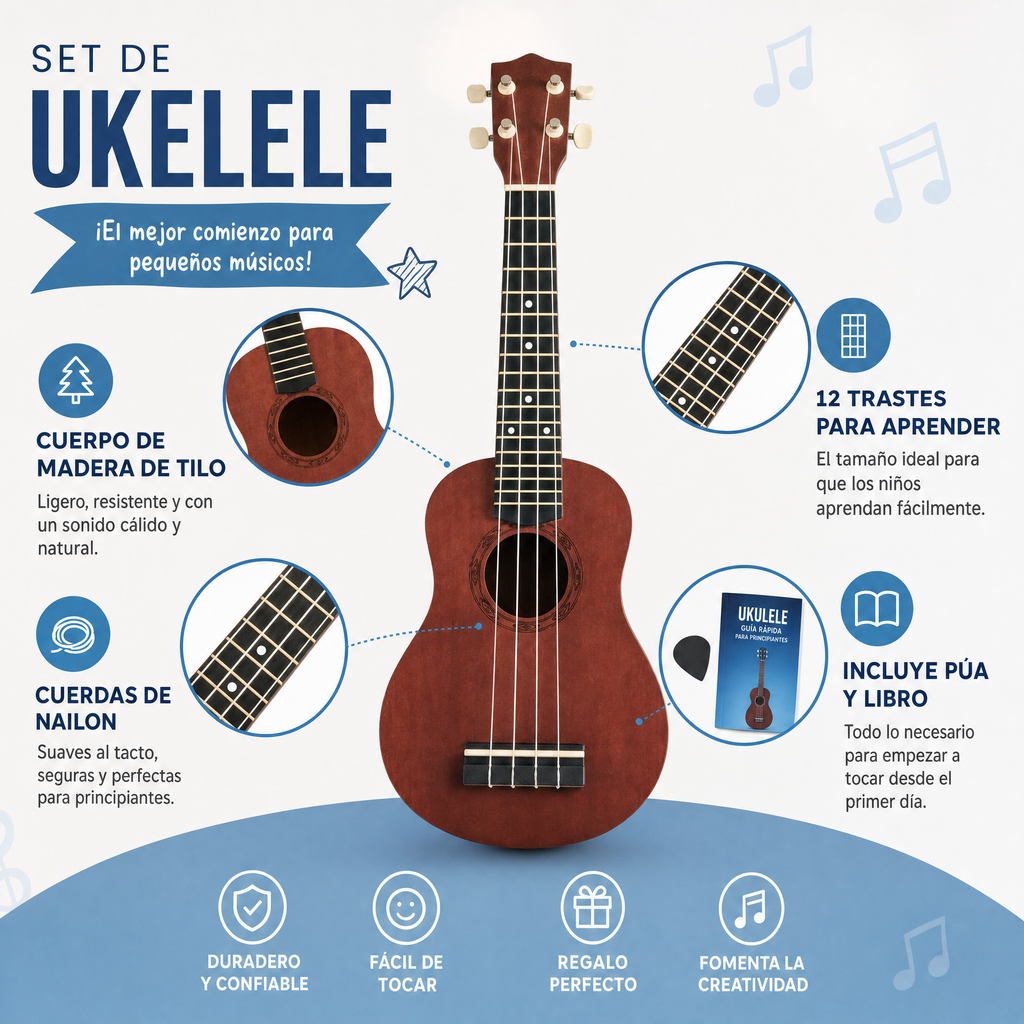 Set infantil de ukelele con accesorios