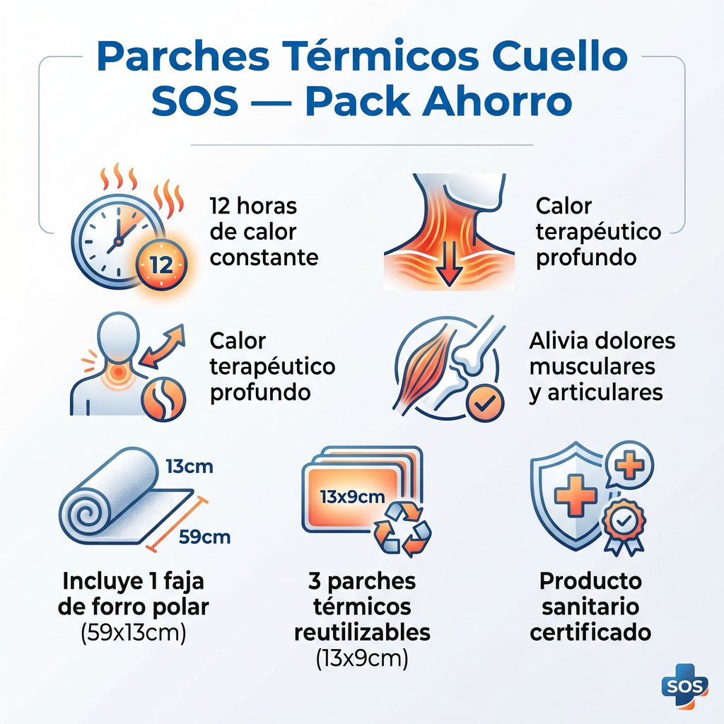 Parches Térmicos Cuello SOS — Pack Ahorro Faja + 3 Parches