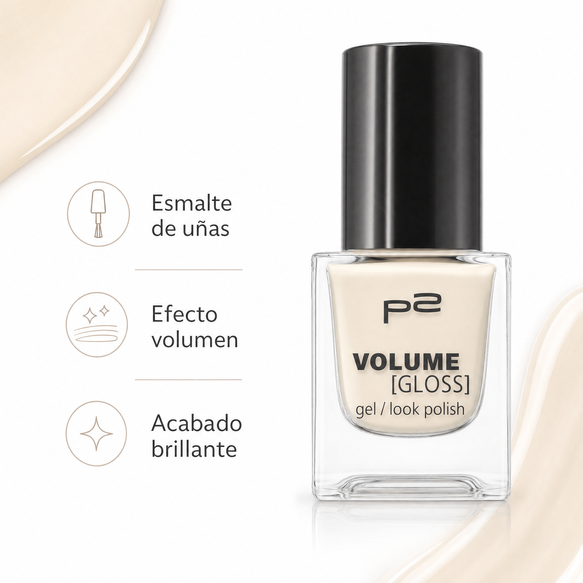 p2 Esmalte para uñas con efecto volumen y acabado brillante