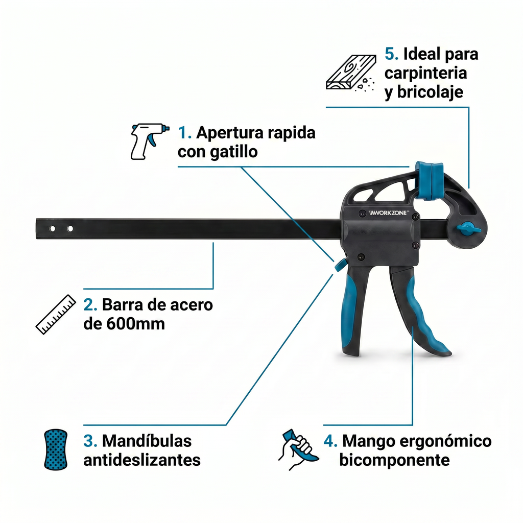 Sargento de Apriete Rápido 600mm Workzone