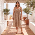 Vestido Floral de Tirantes Fruncido F-LA-062