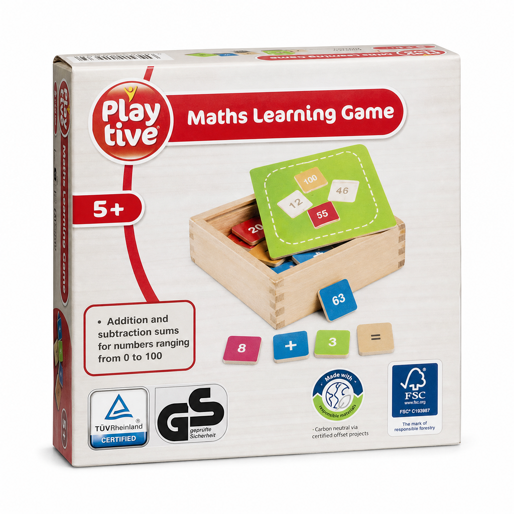 Playtive Juego educativo de matemáticas con fichas de números 0-100 para sumas y restas 5+