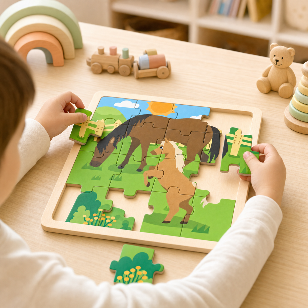 Puzle de Madera Playtive Diseño Caballos