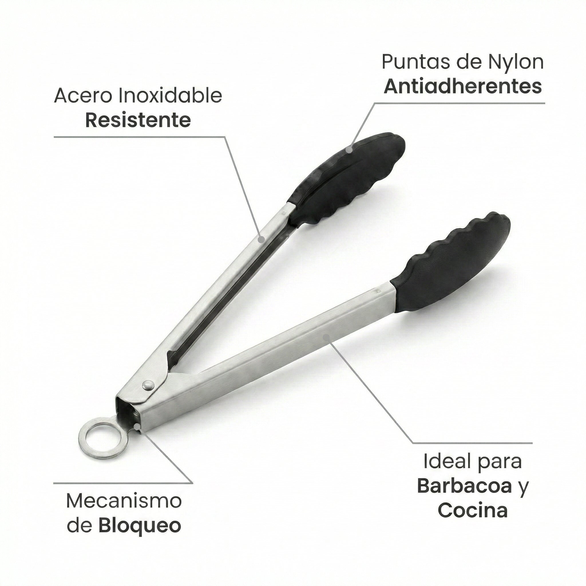 Pinzas Cocina Acero Inoxidable