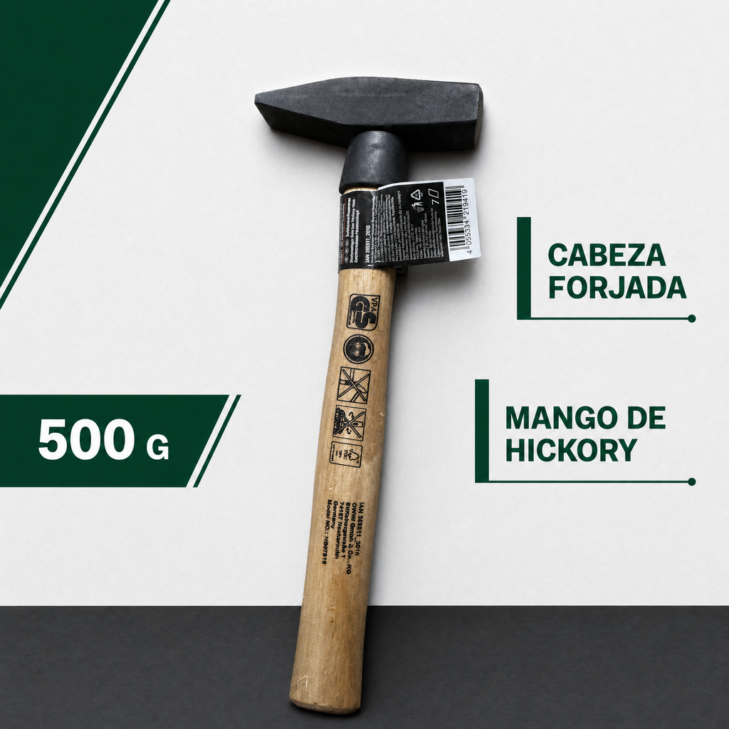 Martillo de Cerrajero Parkside 500 g con Mango de Hickory