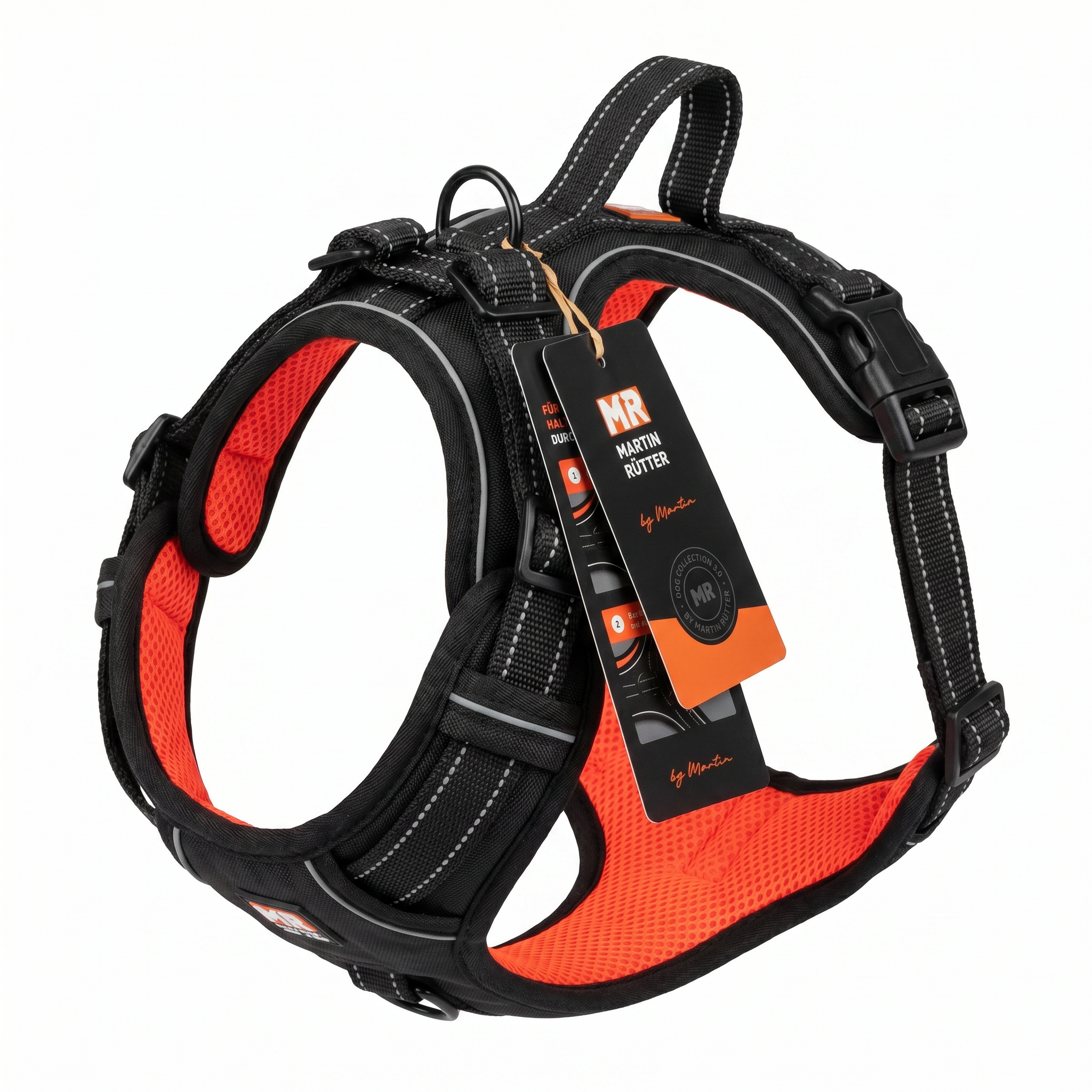 Arnés para Perro MR Martin Rütter — Negro/Naranja Dog Collection 3.0