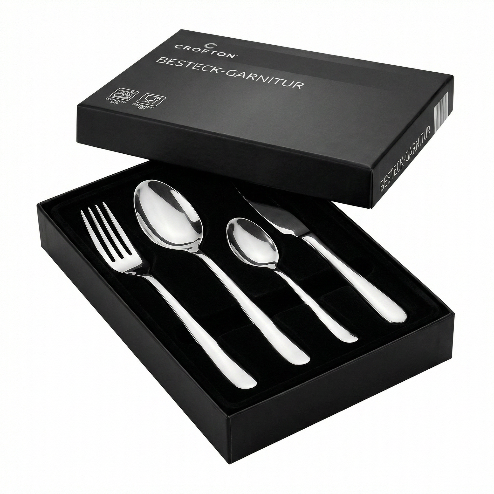 Cubertería Crofton Acero Inoxidable — Tenedor, Cuchara, Cucharilla y Cuchillo