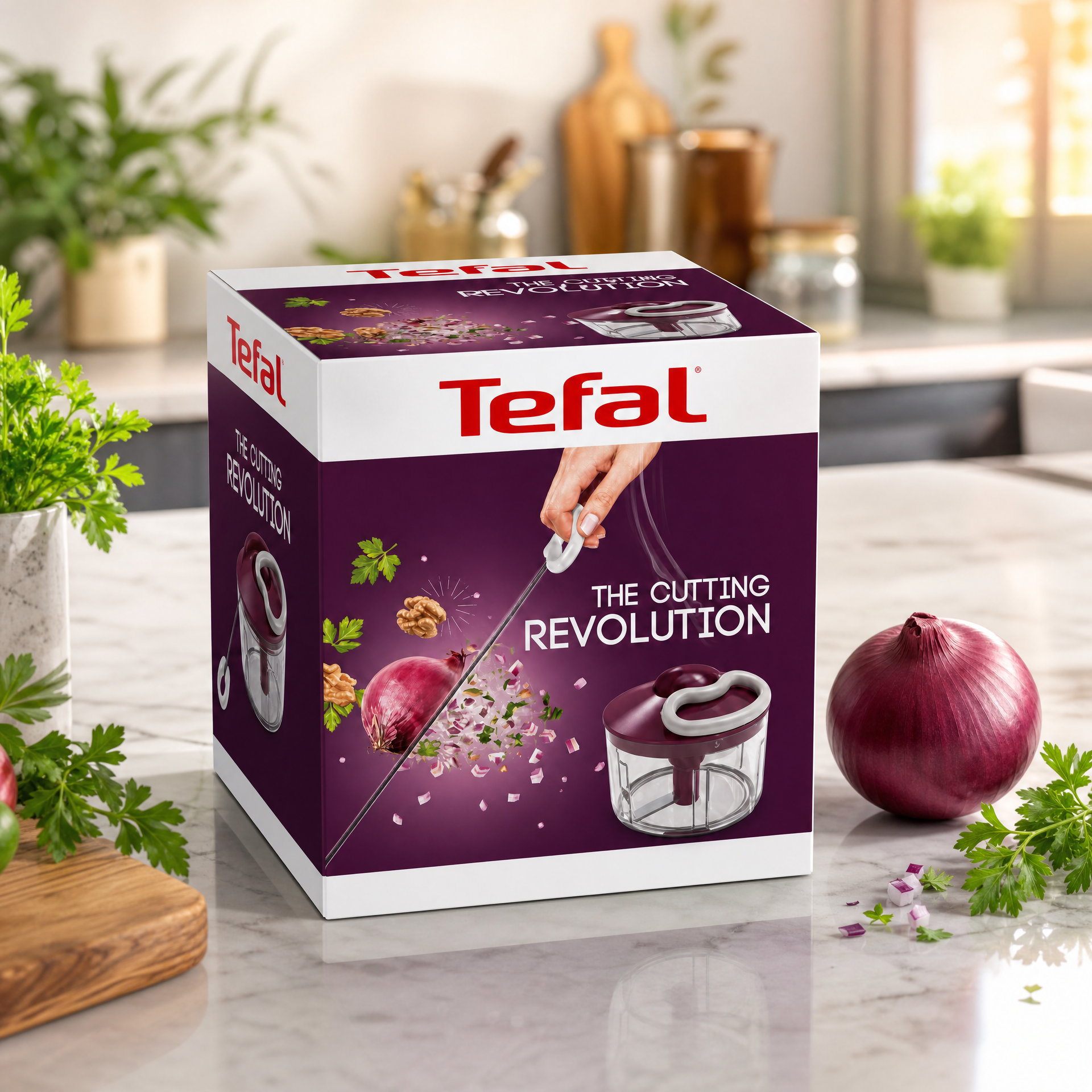 Tefal Picadora manual 5 Second Chopper 500 ml con cuchillas de acero inoxidable