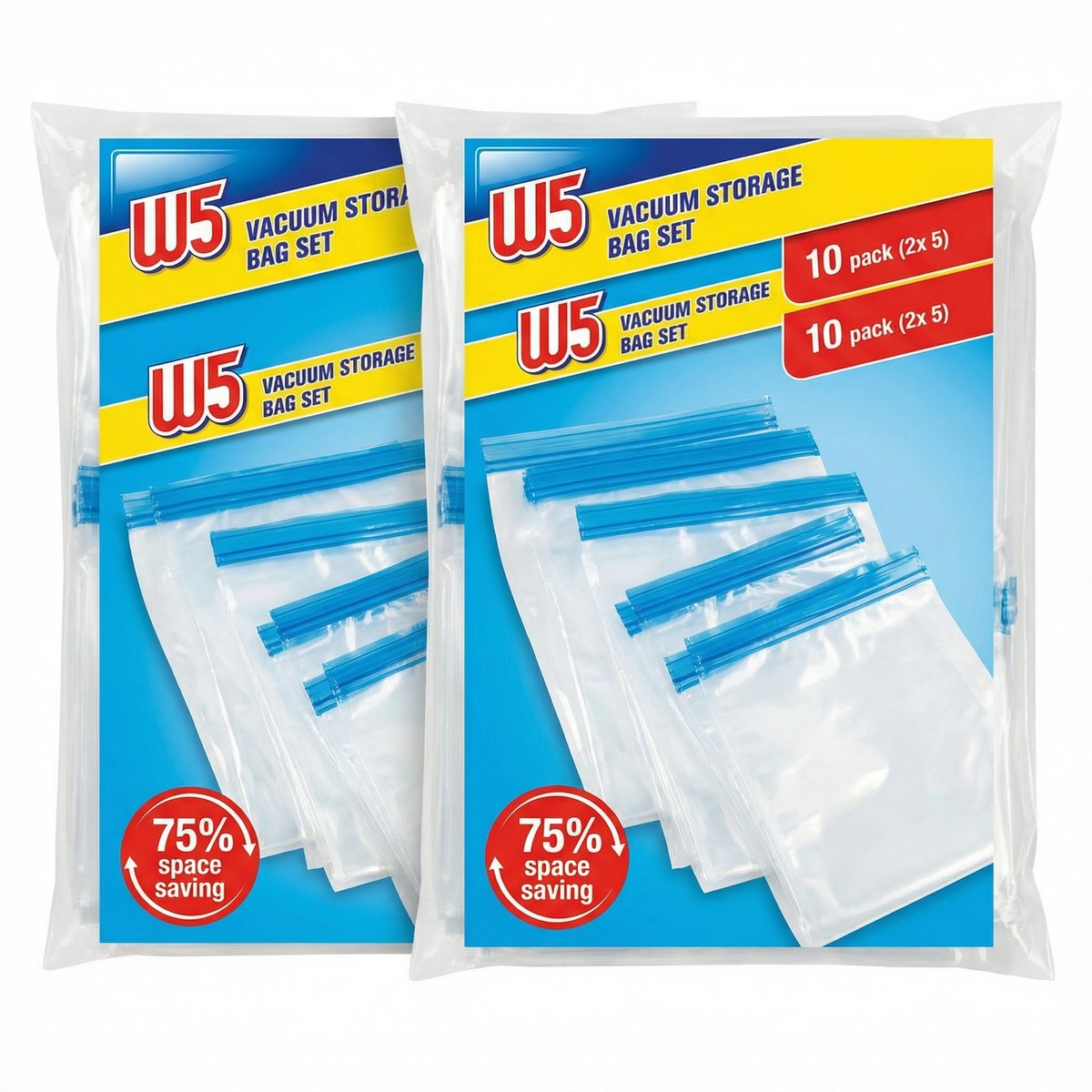 Set 10 Bolsas Almacenaje al Vacío Reutilizables - W5