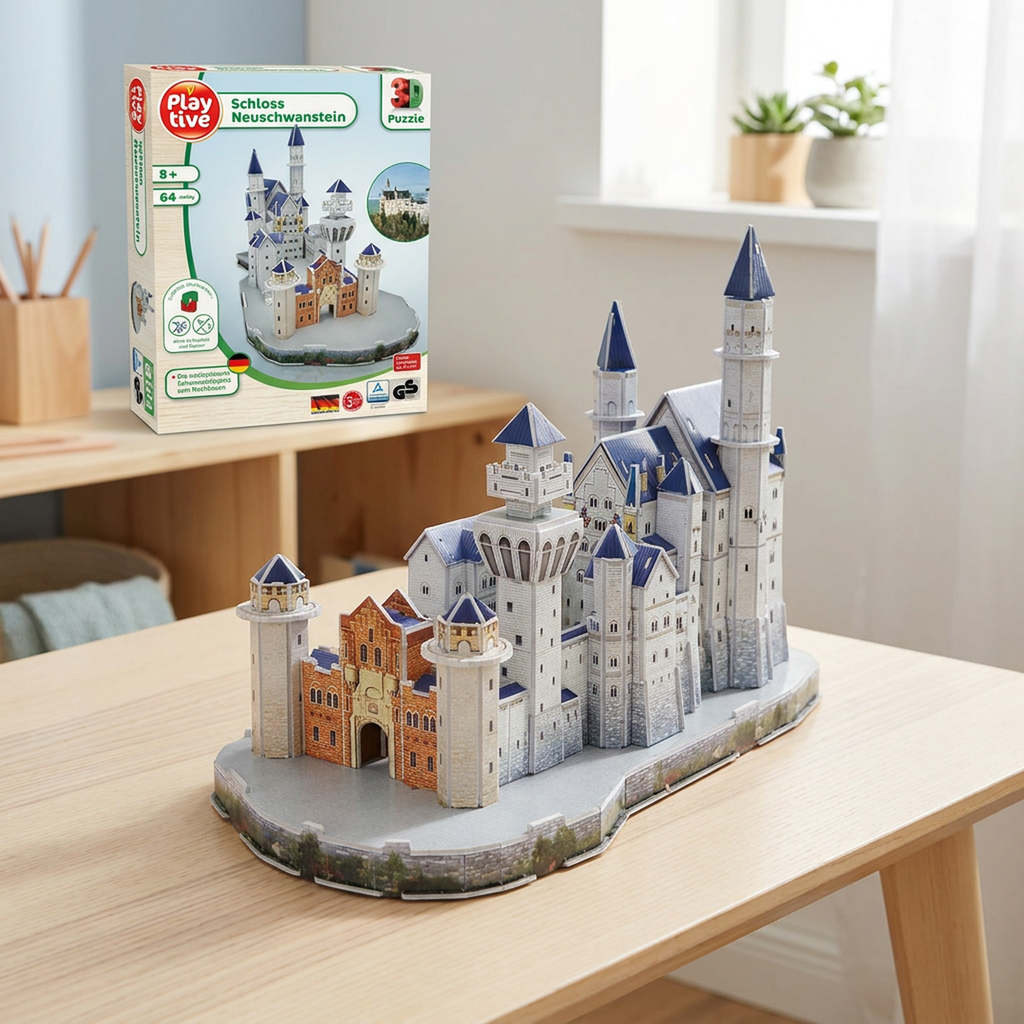 Puzzle 3D Playtive Castillo de Neuschwanstein – 64 Piezas