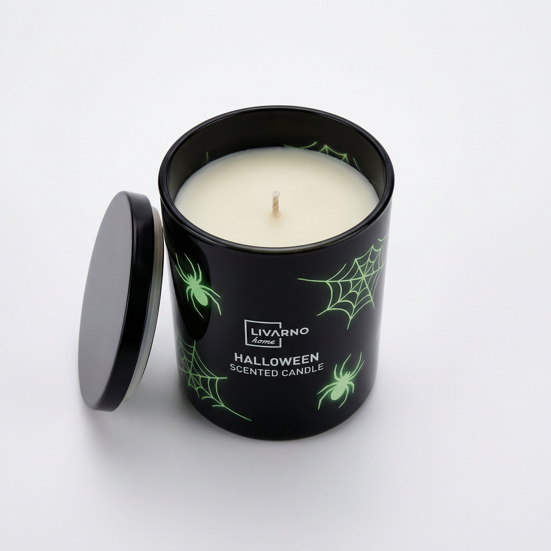 Vela Aromática en Tarro Halloween Dark Kiss Glow-in-the-Dark Ø8x9cm | Livarno Home