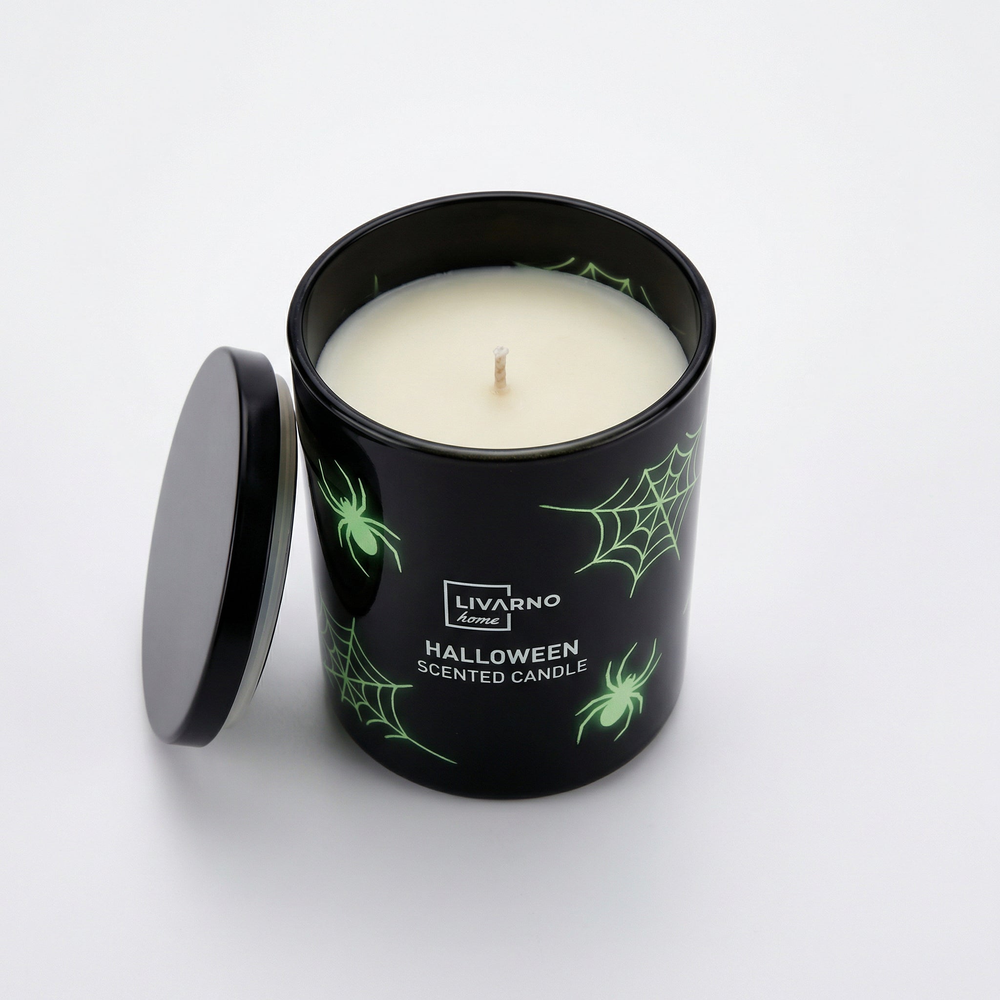Vela Aromática en Tarro Halloween Dark Kiss Glow-in-the-Dark Ø8x9cm | Livarno Home