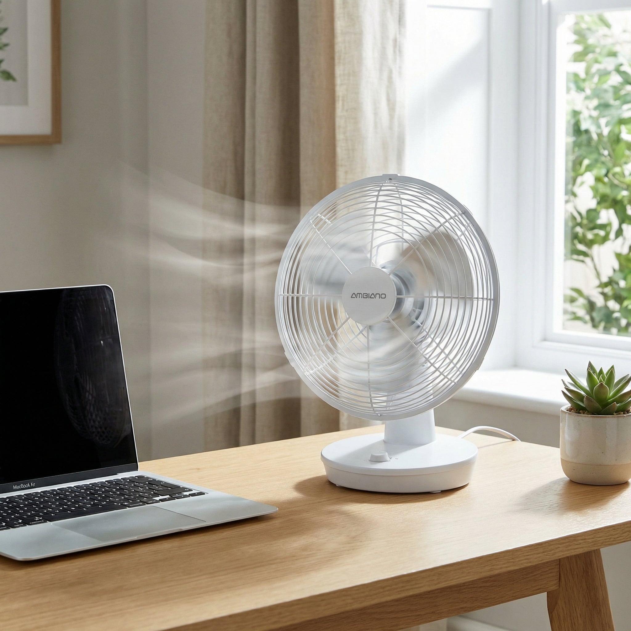 Ventilador de Mesa Esférico con Oscilación Multidireccional 3 Modos | Ambiano
