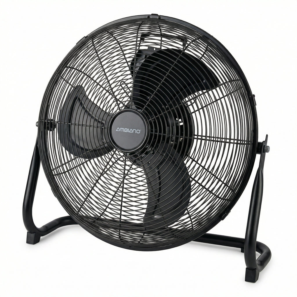 Ventilador de Suelo Industrial Alta Velocidad 60W Aspas Metálicas con Asa | Ambiano