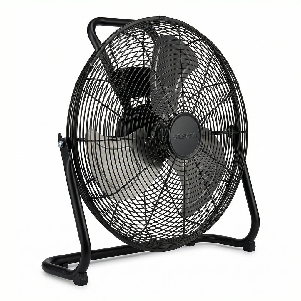 Ventilador de Suelo Industrial Alta Velocidad 60W Aspas Metálicas con Asa | Ambiano