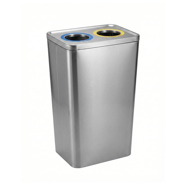 Papelera de Reciclaje Vilagrasa Ciclo CC-01 — Acero Inoxidable 118L 2 Orificios