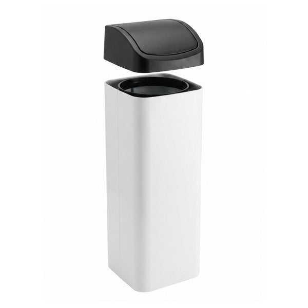 Papelera Alta Vilagrasa Spam-03 — Acero Pintado Blanca/Negra 46L