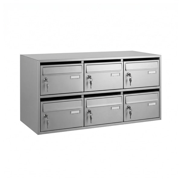 Buzón Vilagrasa NEWS-6 — 6 Alum-Mod.6 Buz.Acero Horizontal 250X366X618 Mm