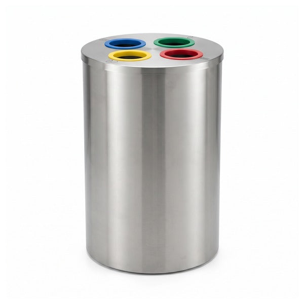 Papelera de Reciclaje Vilagrasa JUPITER-400 — 400 Inox Aisi304-Papelera Ecologica Ø545X850 Mm