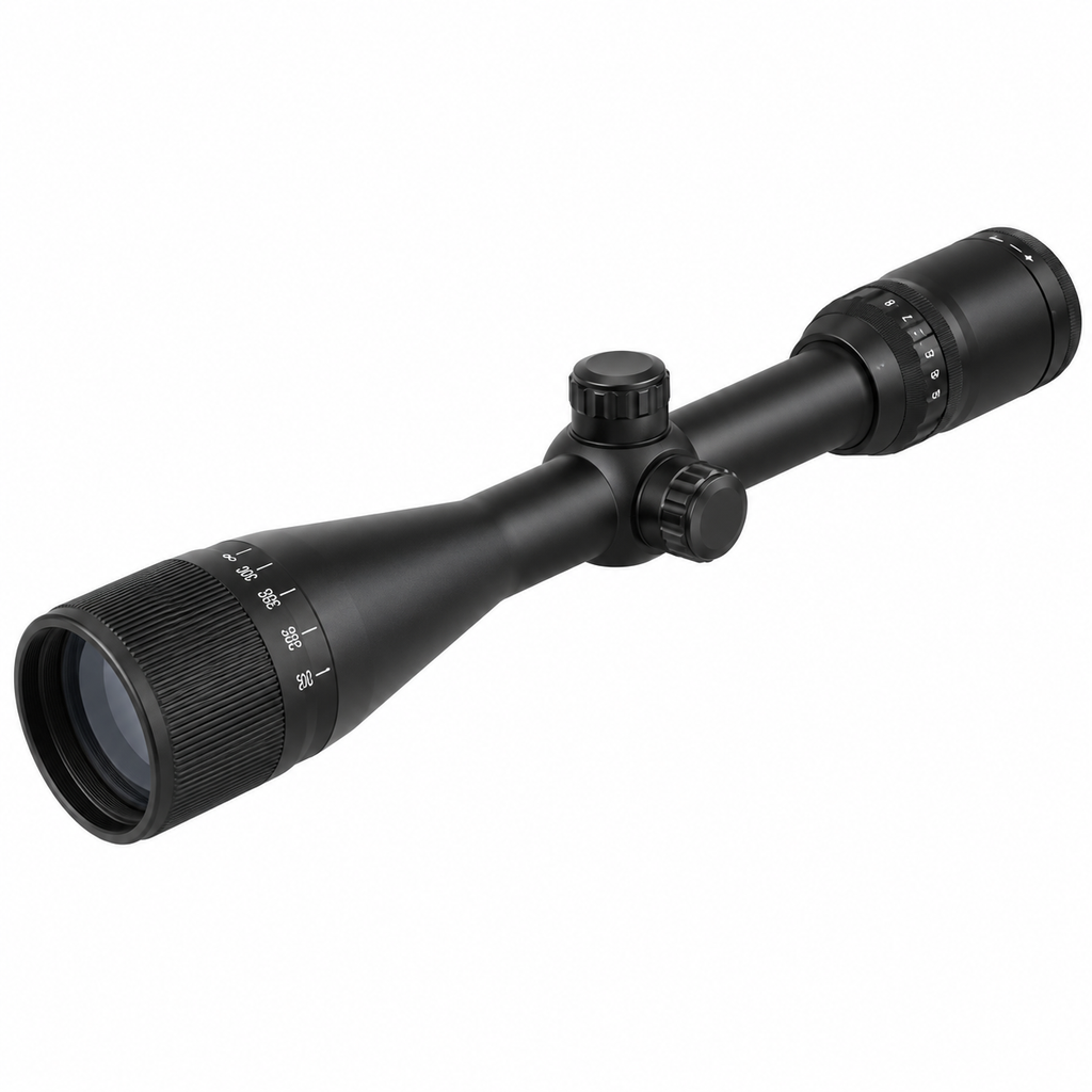 Visor Stoeger Airguns 3-9x40 AO sobre fondo blanco