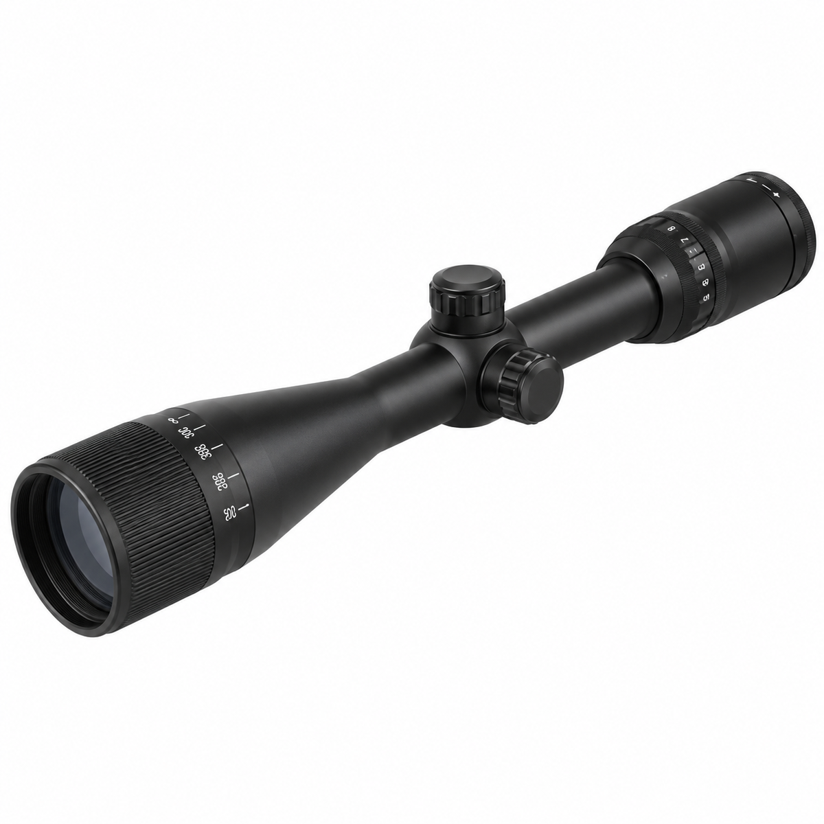 Visor Stoeger Airguns 3-9x40 AO sobre fondo blanco