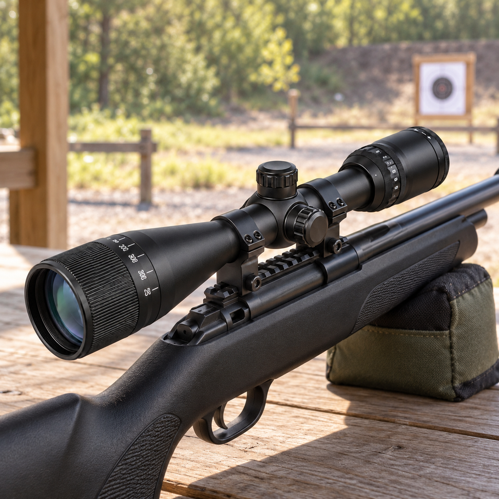 Visor Stoeger 3-9x40 AO en campo de tiro deportivo