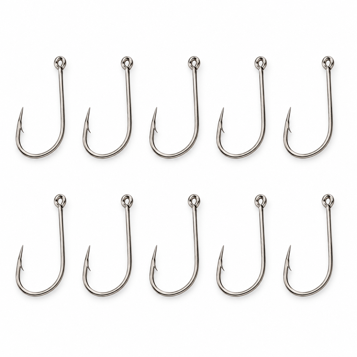 VMC Crystal 9016 NI talla 10, pack de 10 anzuelos sobre fondo blanco