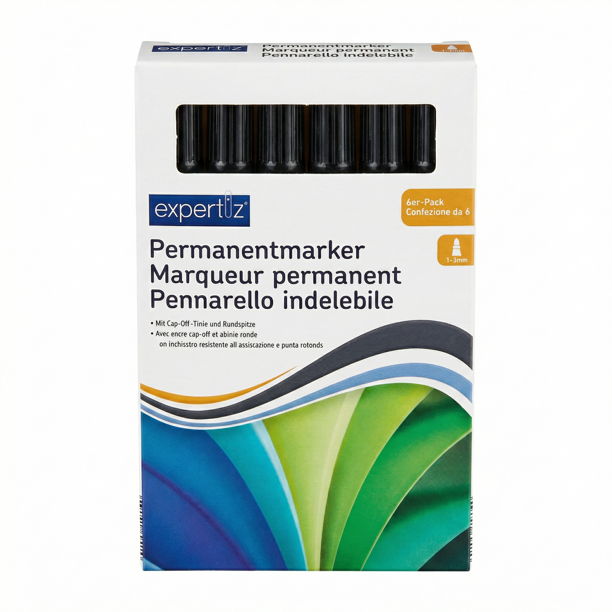 Rotuladores Permanentes Negros Expertiz Pack 6 uds