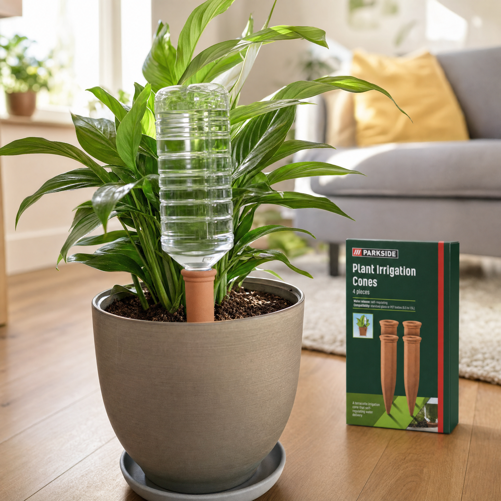 Conos de riego para plantas, suministro gradual de agua, 4 piezas