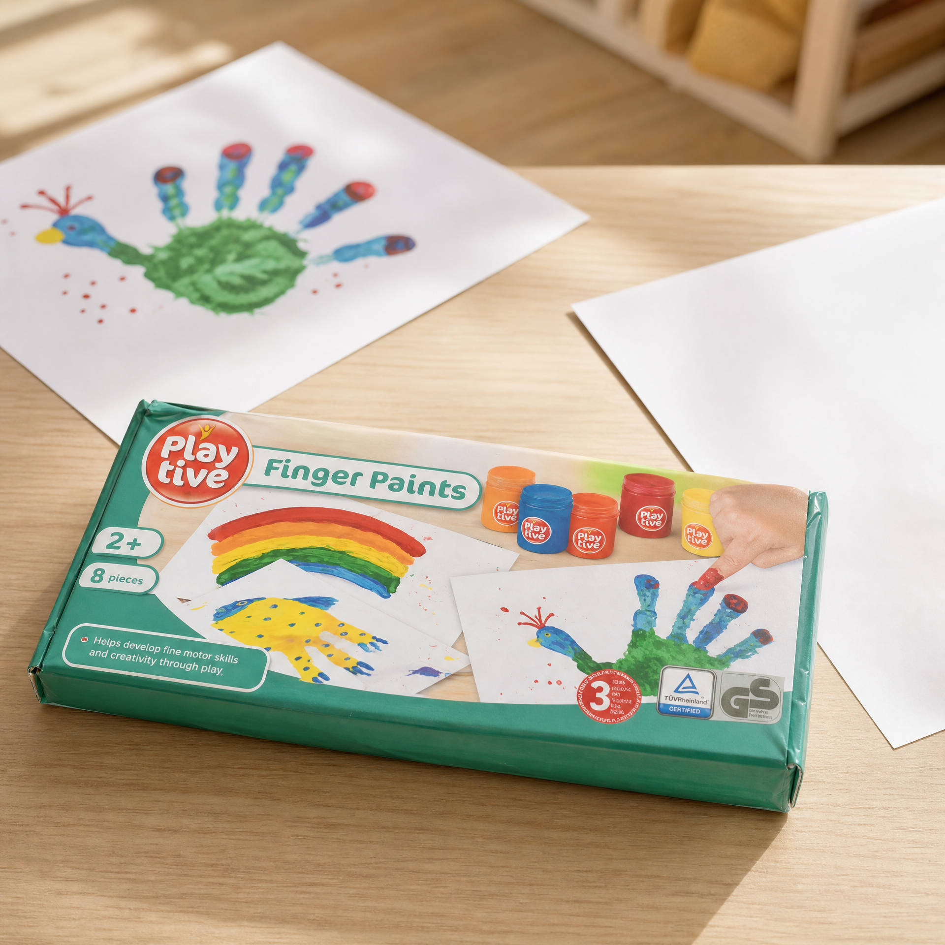 Playtive Set de Pinturas de Dedos - 8 Piezas