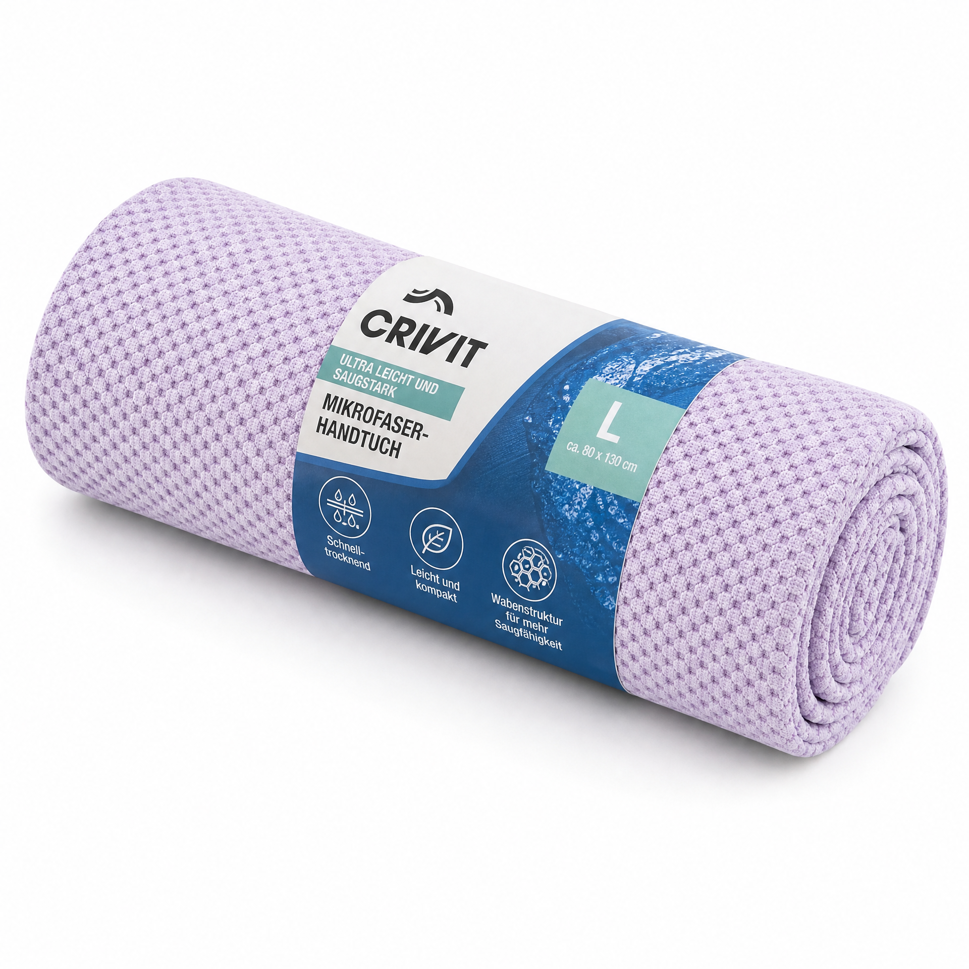 Crivit Toalla de Microfibra Lila 130x80cm