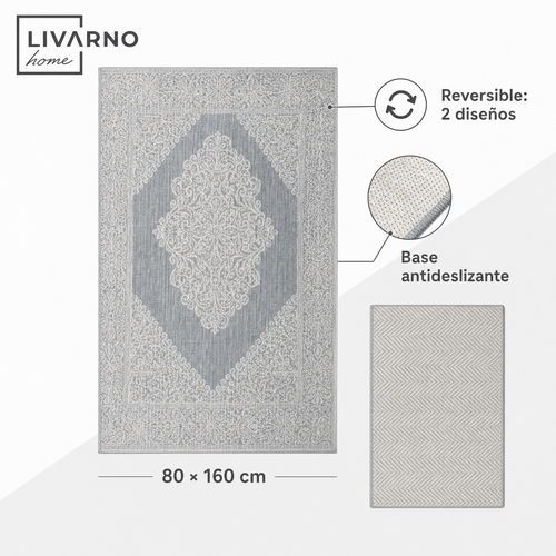 Alfombra Reversible LIVARNO home 80 × 160 cm – Gris