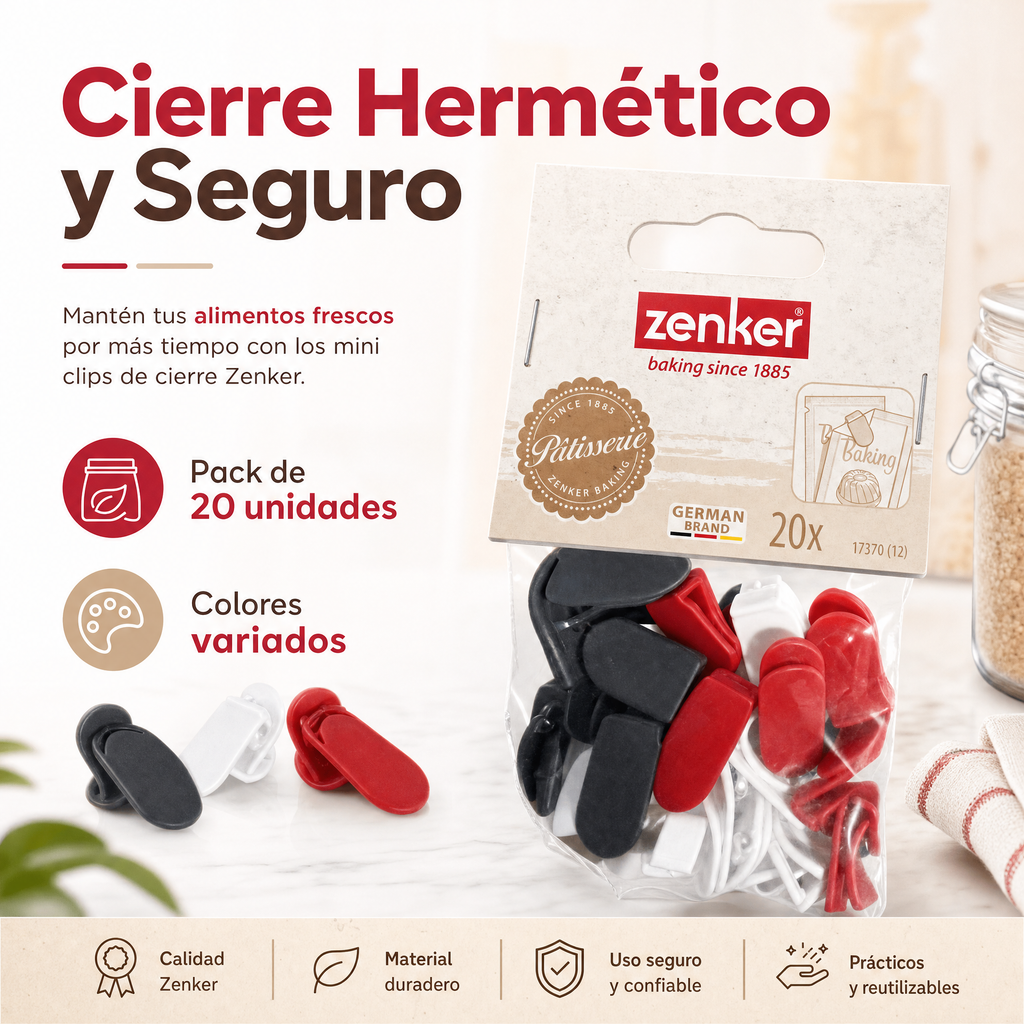 Pack 20 Mini Clips de Cierre Zenker