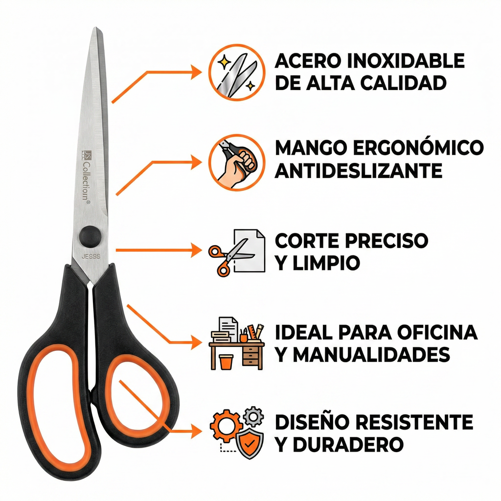 Tijeras Acero Inoxidable JES Collection Ergonómicas