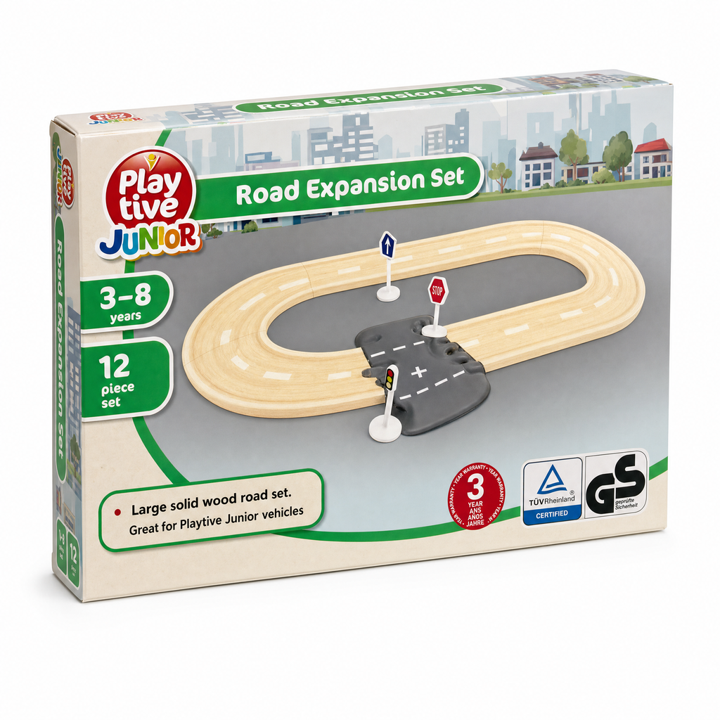 Playtive Junior Set de ampliación de carretera, 12 piezas, 3-8 años