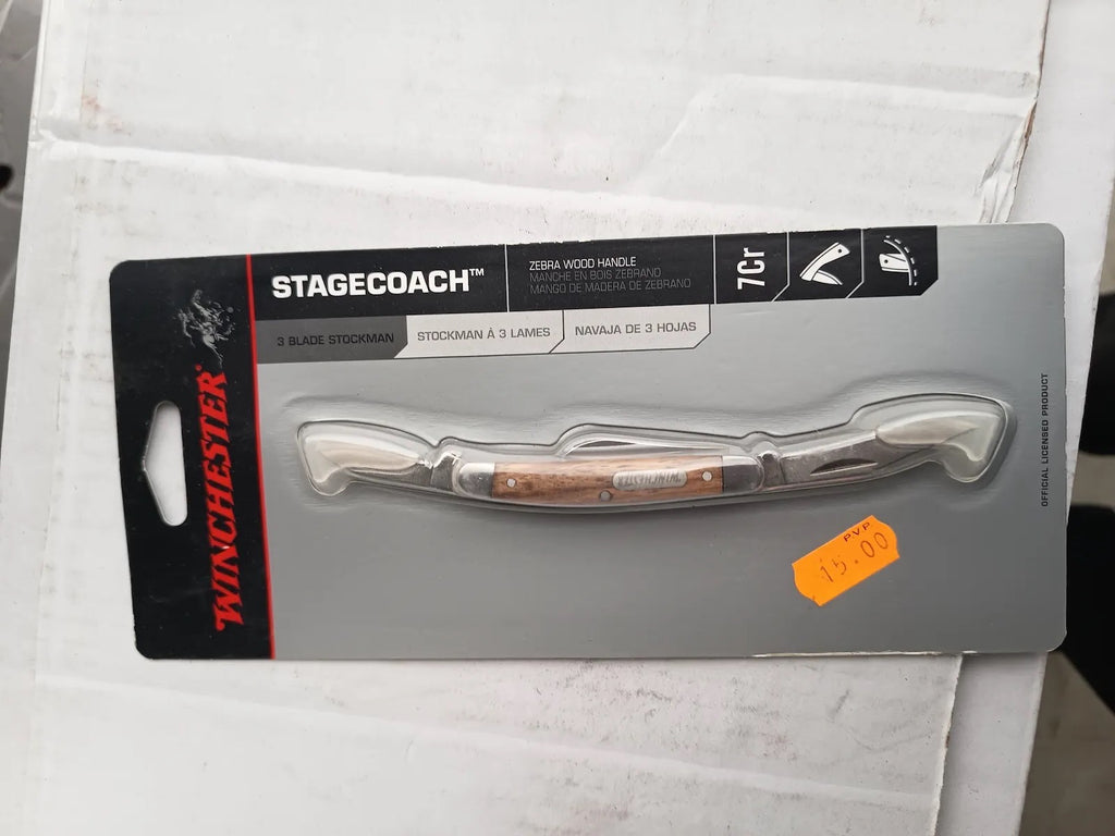 Fotografía real de la navaja Winchester Stagecoach 3-Blade Stockman