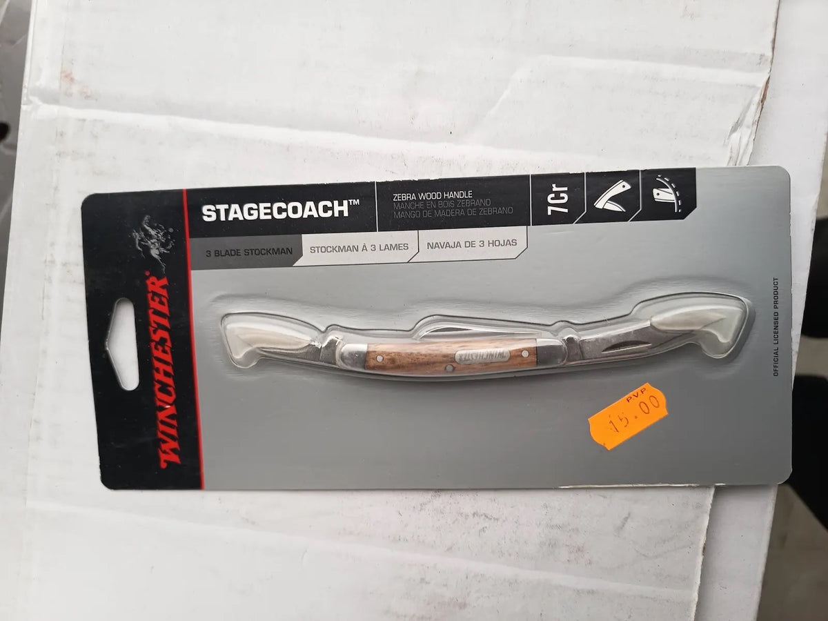 Fotografía real de la navaja Winchester Stagecoach 3-Blade Stockman