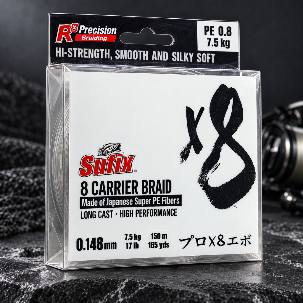 Sufix 8 Carrier Braid 0,148 mm · 150 m