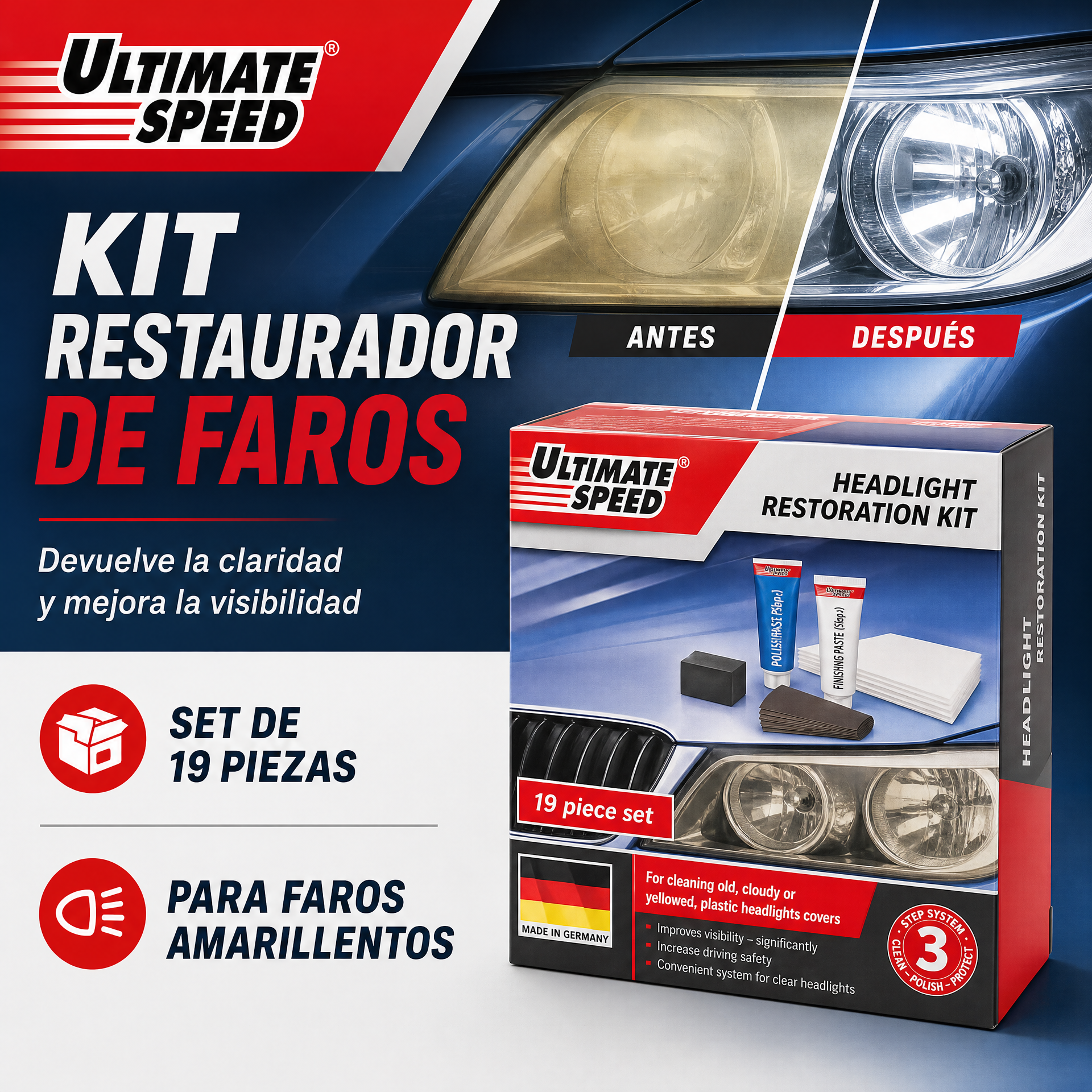 Kit de Restauración de Faros ULTIMATE SPEED