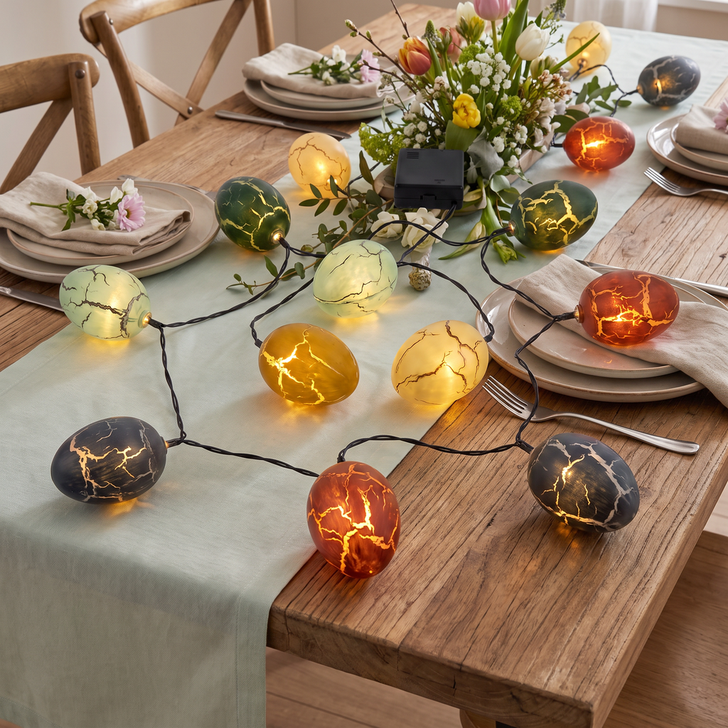 Livarno Home Cadena 10 Luces LED Diseño Huevos