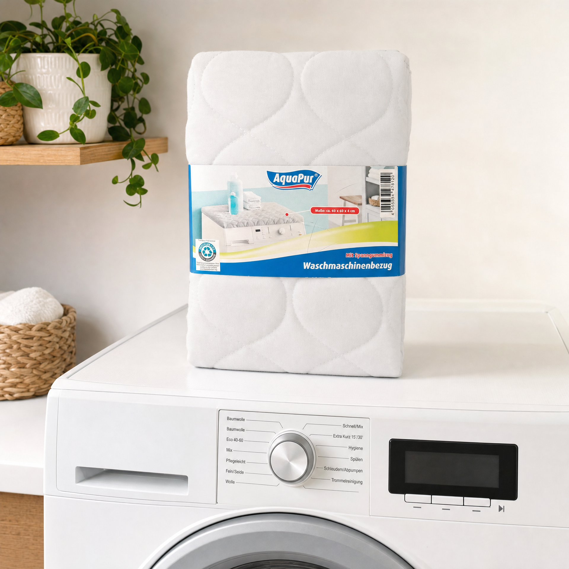 AquaPur Funda Acolchada para Lavadora 60 × 60 cm