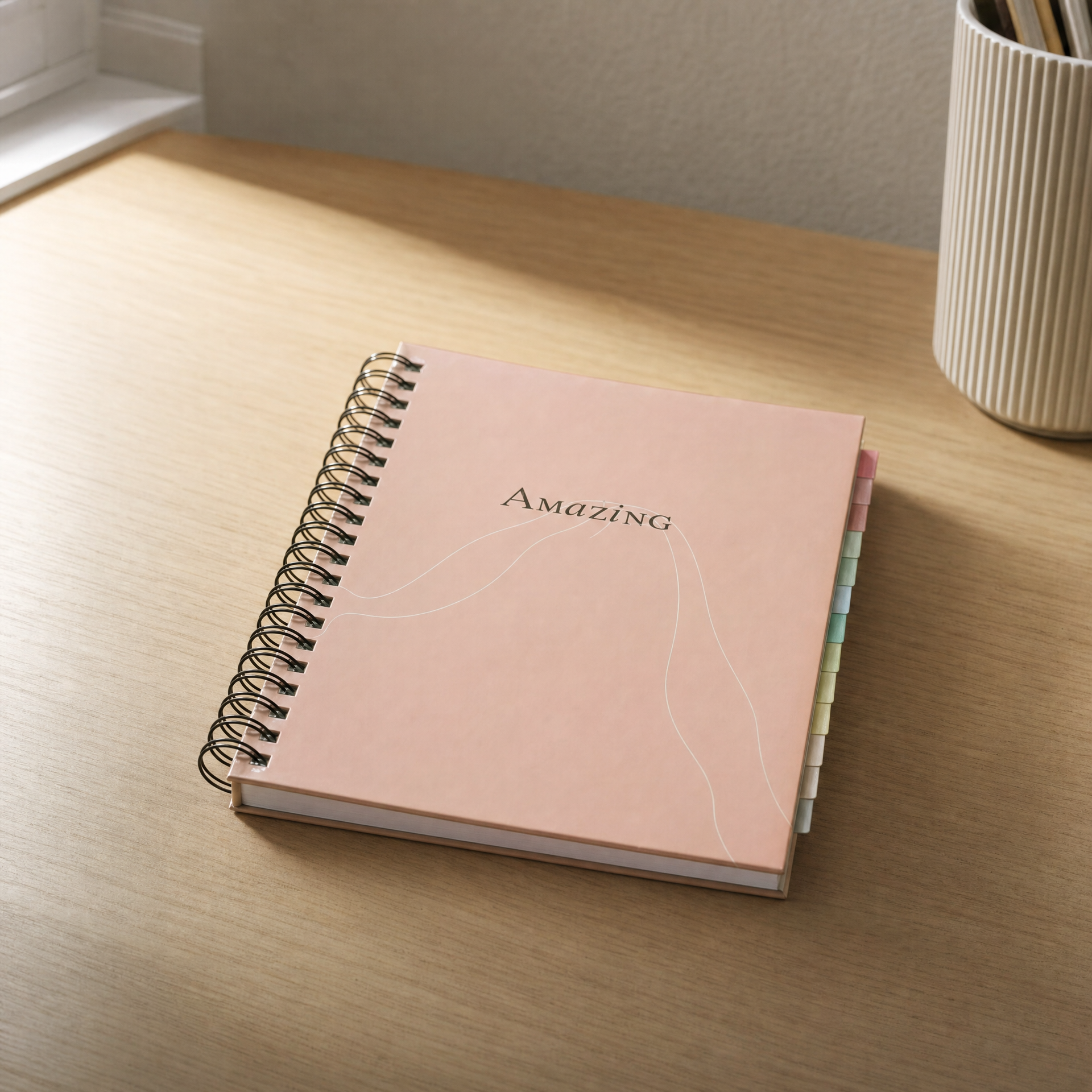 Cuaderno espiral rosa Amazing con separadores de pestañas de colores