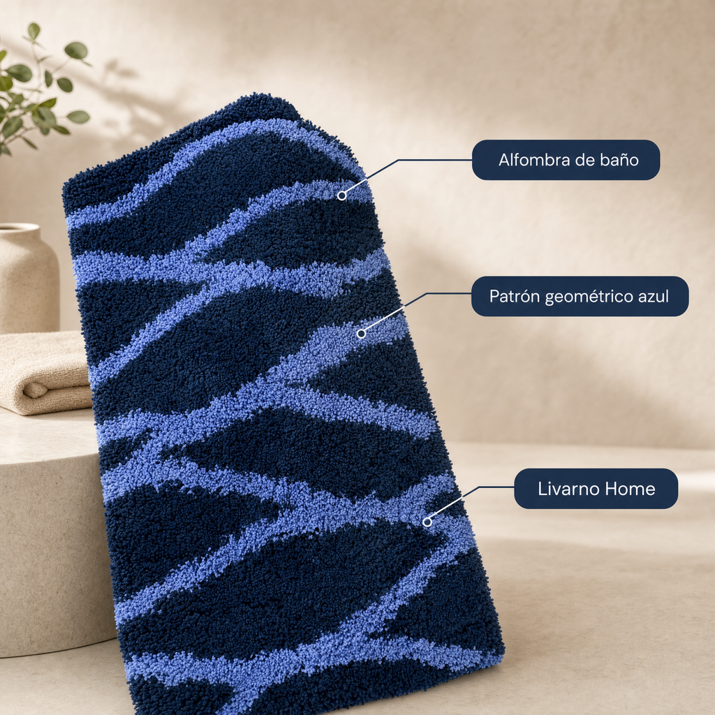 Livarno Home alfombra de baño antideslizante azul 70 x 120 cm