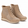 Botines de Cuña Xti 141043 Beige con Rejilla para Mujer